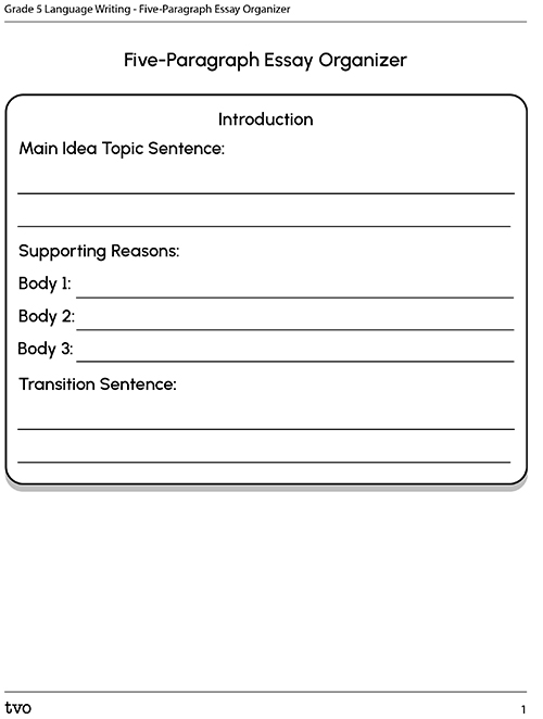 Five-Paragraph Essay Organizer