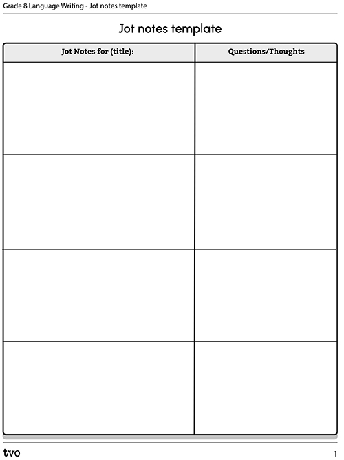 Jot Notes Template