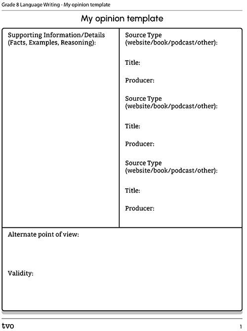 My opinion template