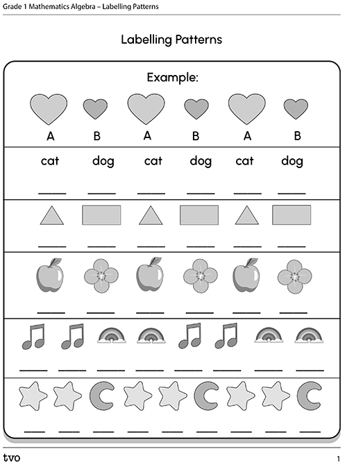 Labelling Patterns Worksheet