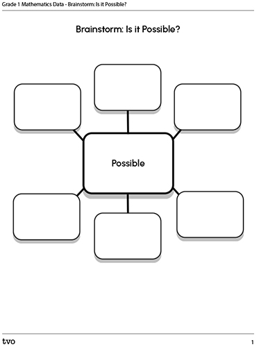 Grade 1 Mathematics Data – Brainstorm: Is it Possible?