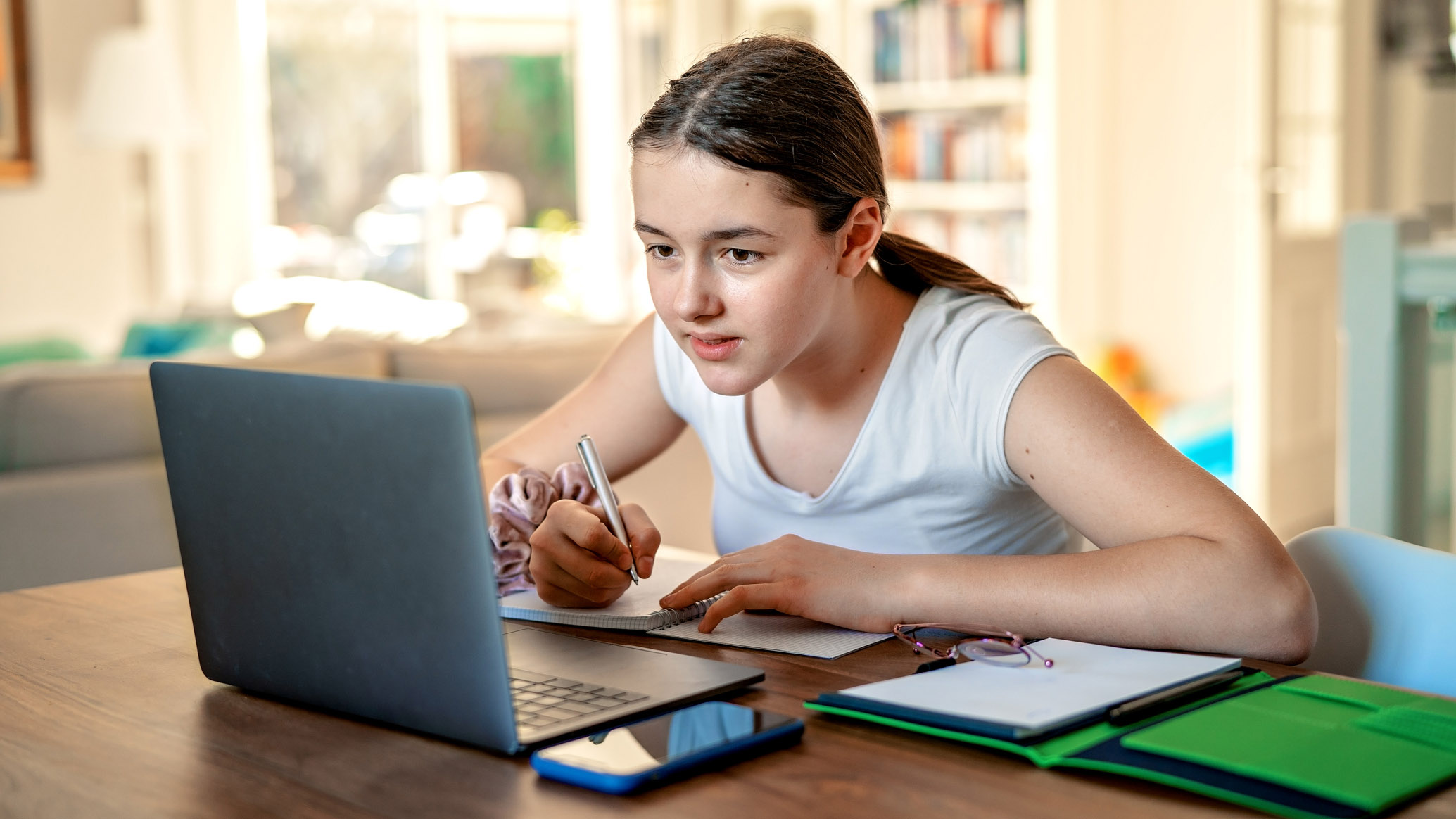 Student working on a computer