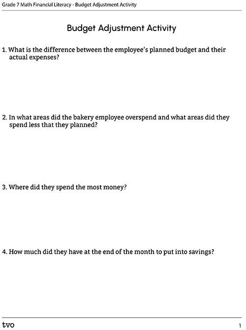 Budget Adjustment Activity