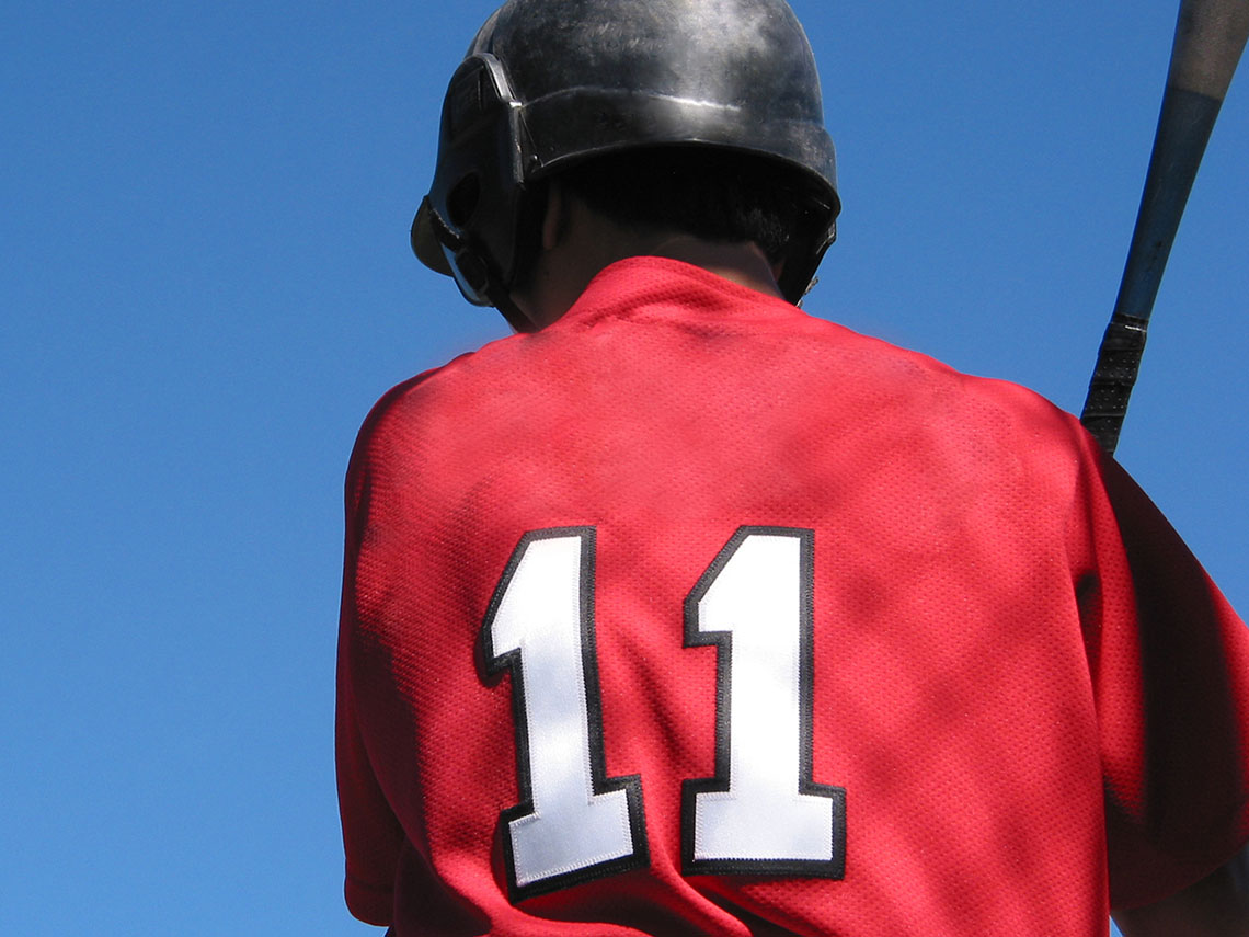 The number 11 on the back of a baseball player's jersey.