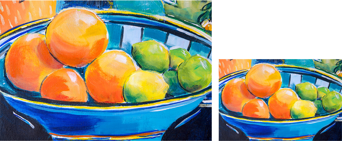 Two copies of the same painting, one large and one medium in size