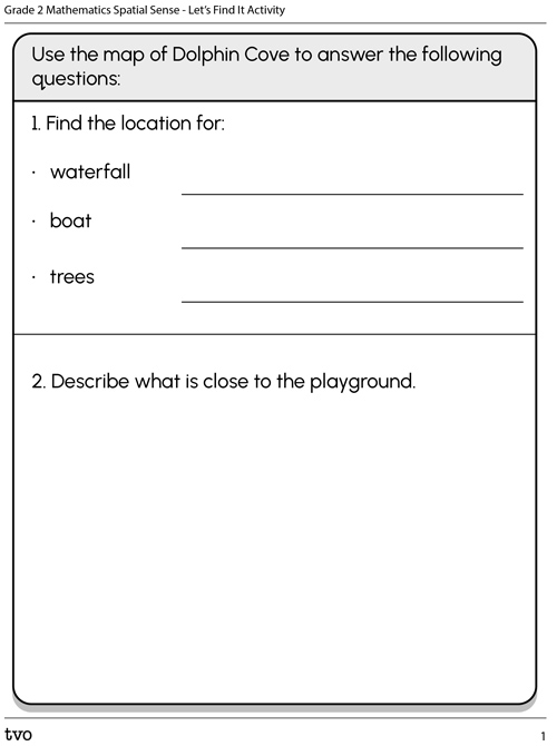 Grade 2 Mathematics Spatial Sense–Let’s Find It Activity