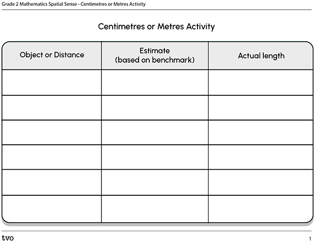 Centimetres or Metres Activity