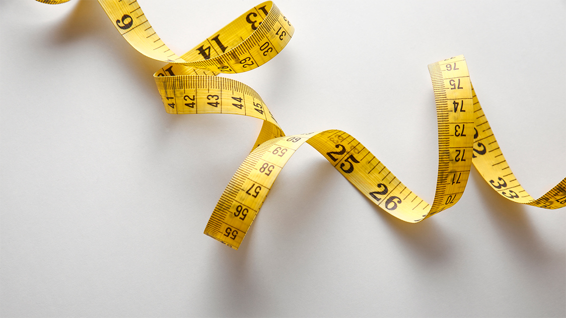 Yellow measuring tape.