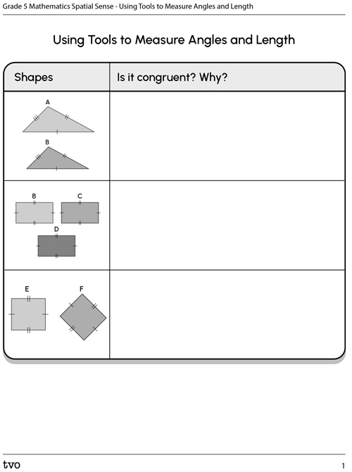 Using Tools to Measure Angles and
                                    Length
