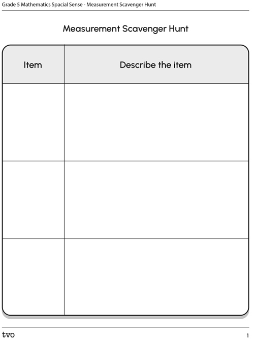 Measurement Scavenger Hunt