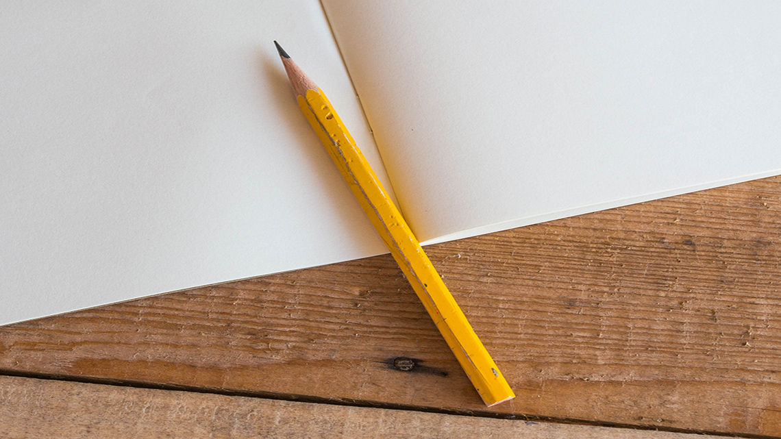 A sharpened pencil.