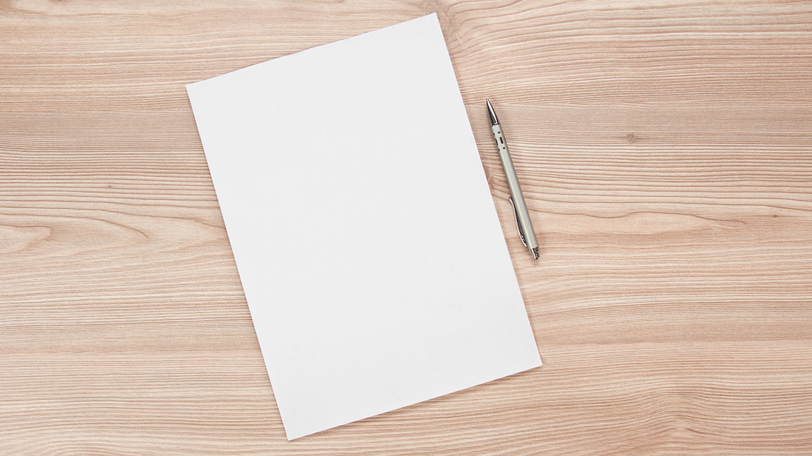 A sheet of paper.