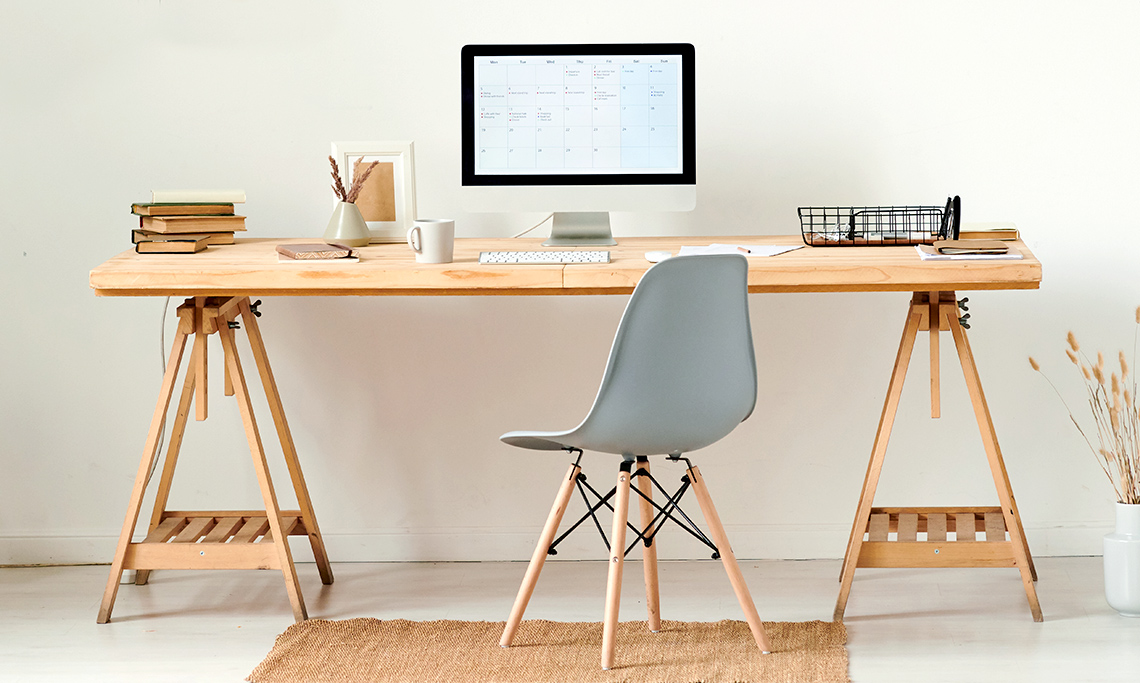 A rectangular table.