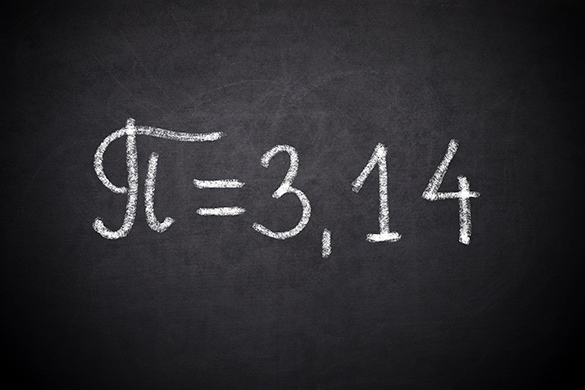 Pi number, on a blackboard