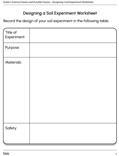 Designing a Soil Experiment Worksheet