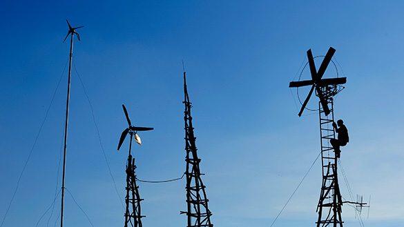 Four windmills.