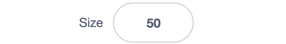 The word “Size” and number 50.
