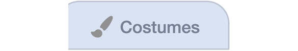 A tab with a brush with the word “Costumes”