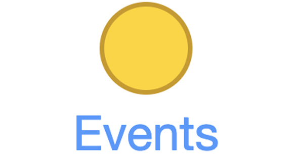 A circle with word: Events