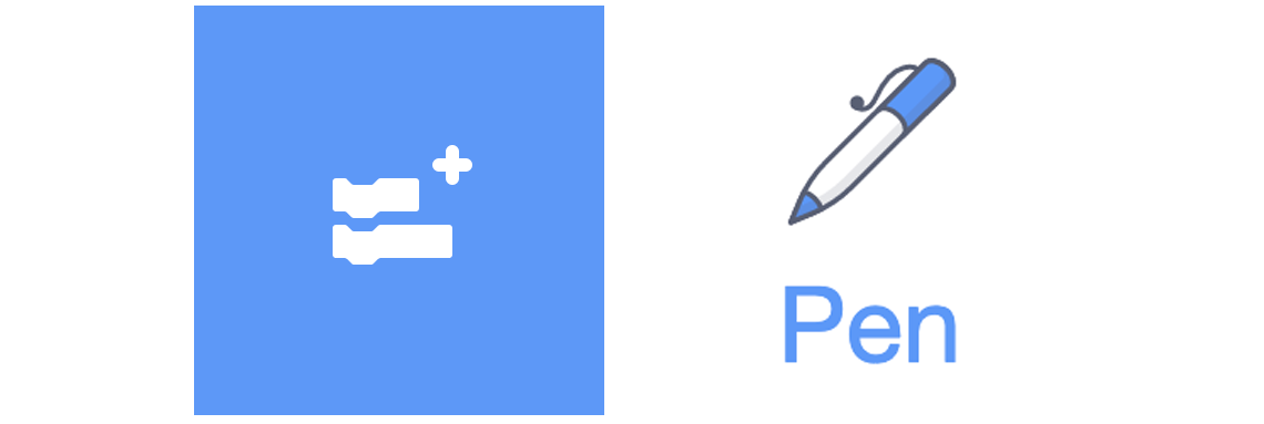 An add extension block and a pen icon.