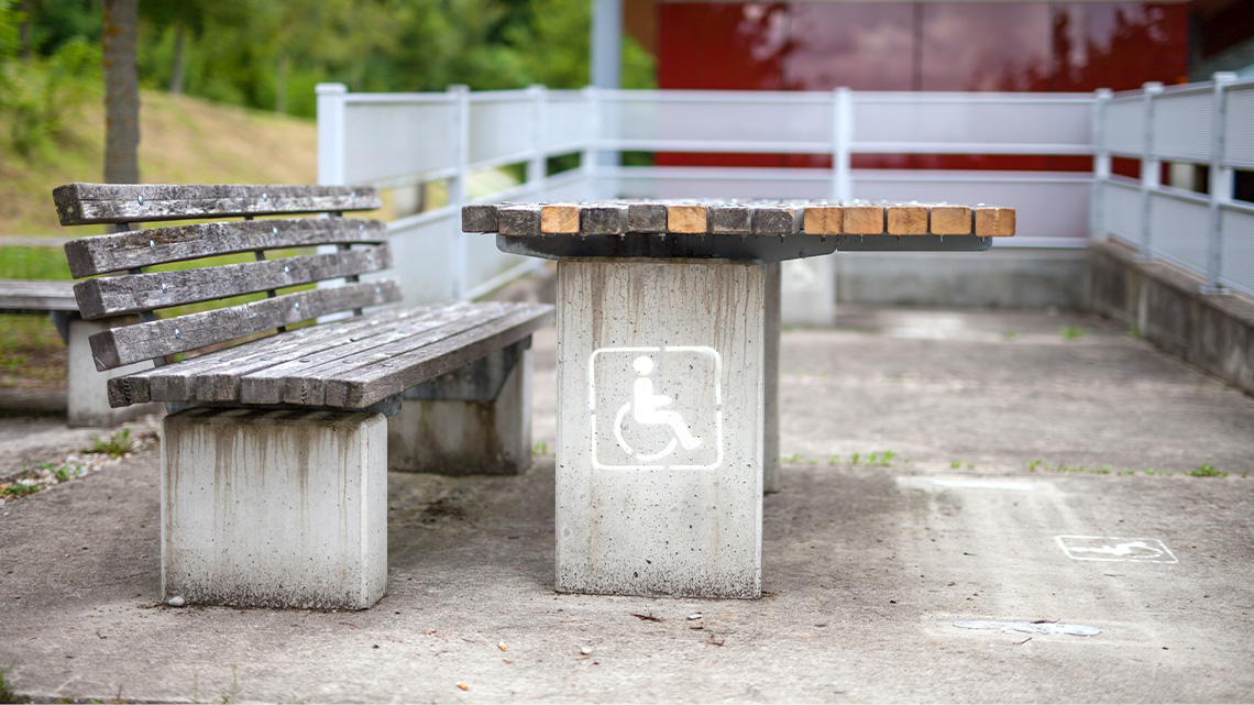 Picnic spot that is wheelchair accessible