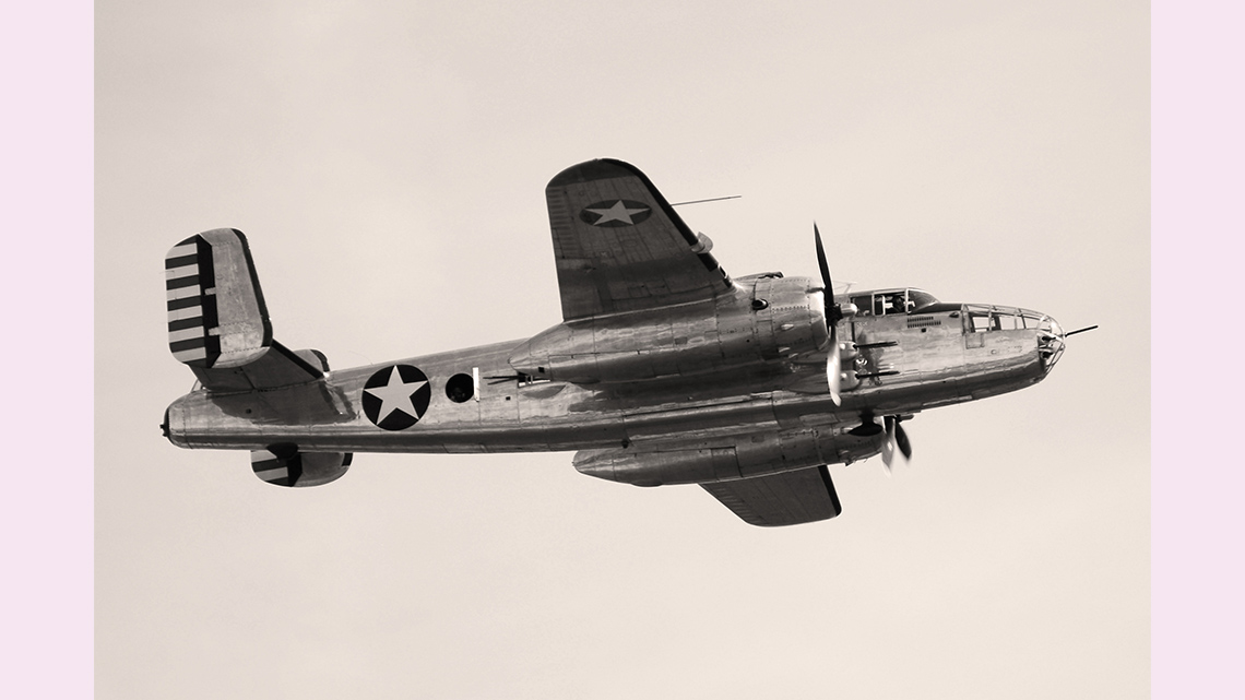 Historical photo of a World War 2 airplane.
