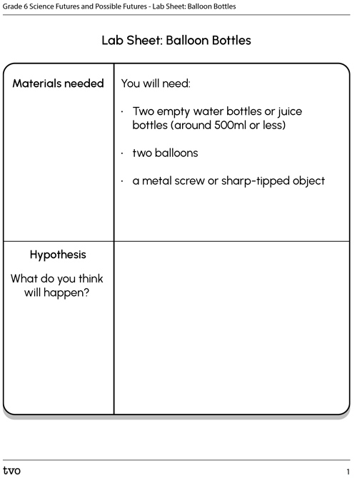 Lab Sheet: Balloon Bottles