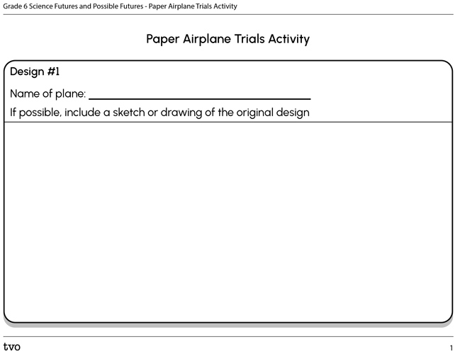 Paper Airplane Trials Activity