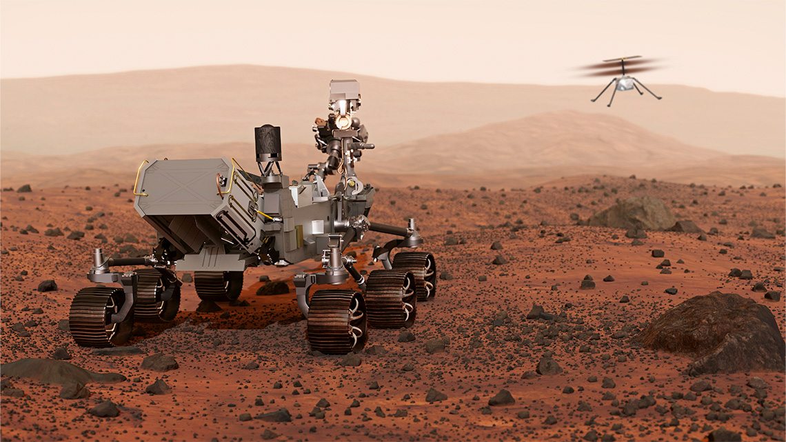 Mars Perseverance rover and the Ingenuity helicopter.