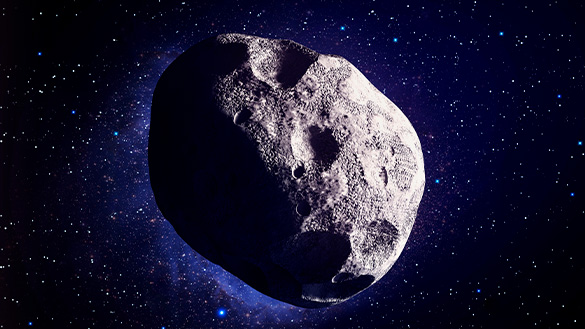 A large rock that is floating in space.