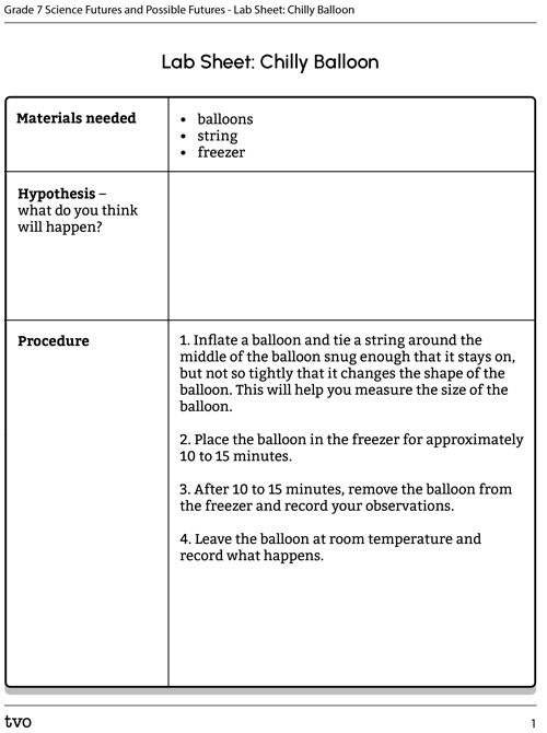 Lab Sheet: Chilly Balloon