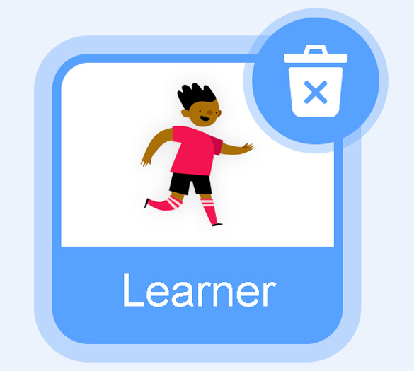 A square with an icon of a learner. The square is labelled ‘Learner’.