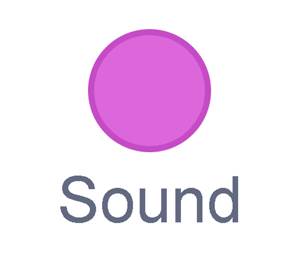A round dot labelled ‘Sound’.