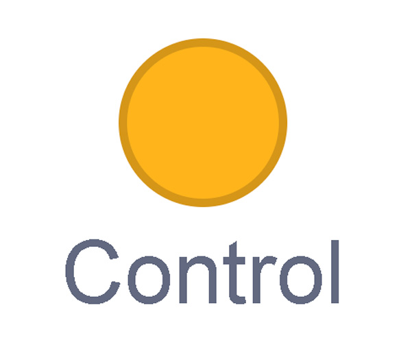 A round dot labelled ‘Control’.