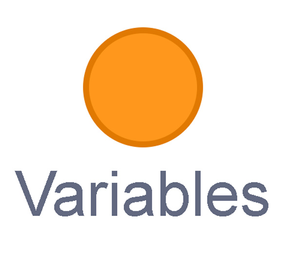 A round dot labelled ‘Variables’.
