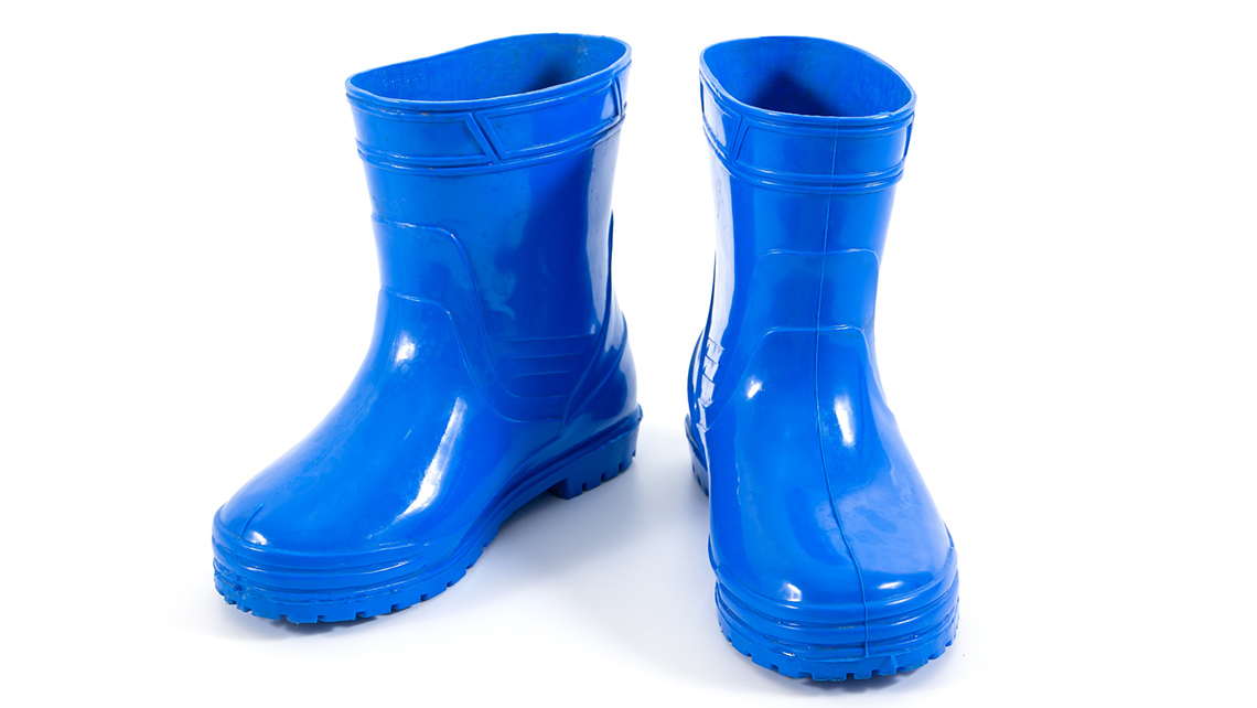 A pair of rain boots.