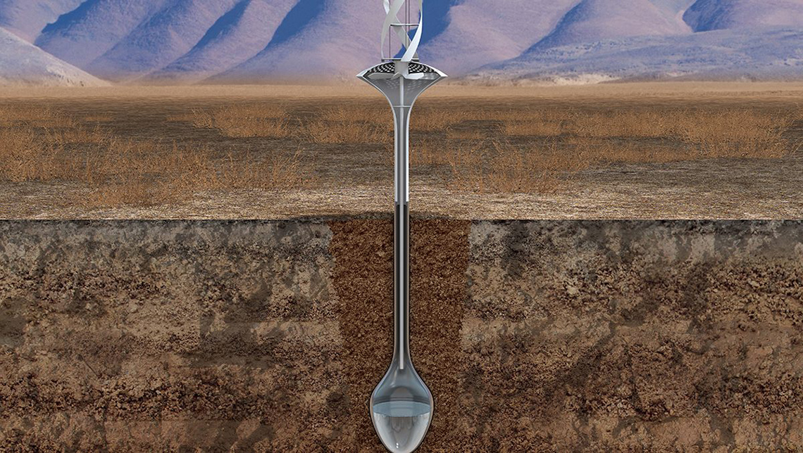 An underground water condensation storage system.