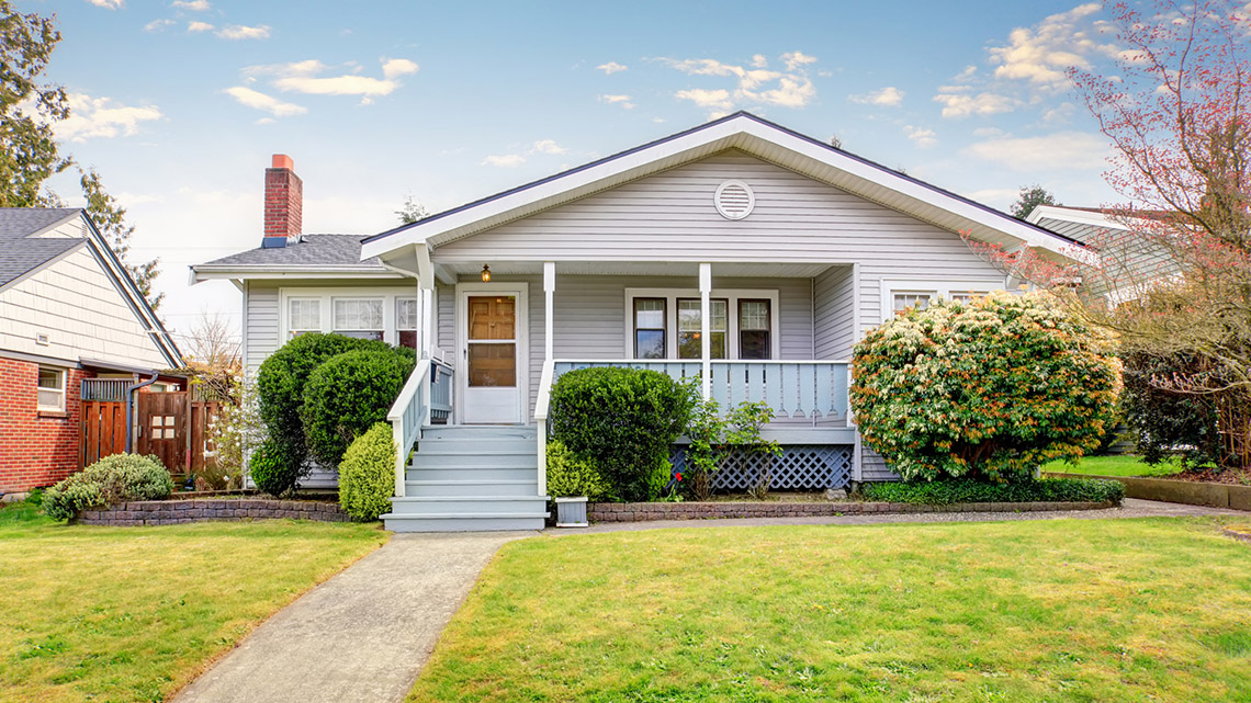 The outside of a house.