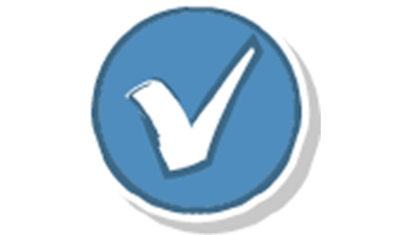 An O K button. It is a checkmark inside a circle.