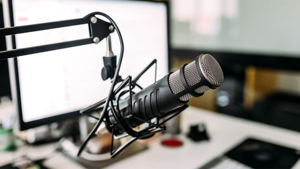 A microphone on its stand