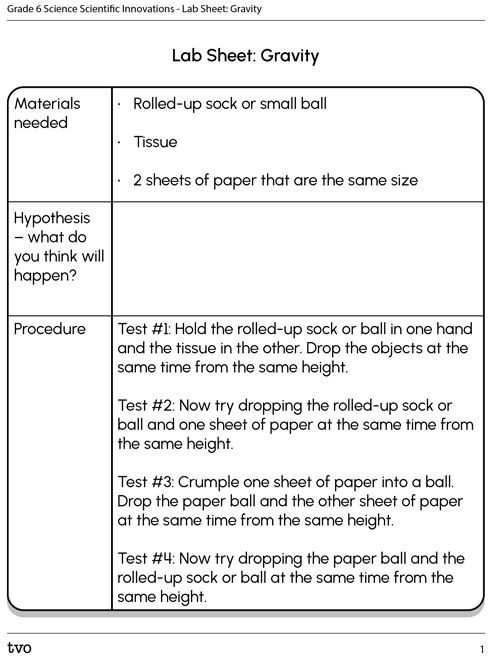 Lab Sheet: Gravity