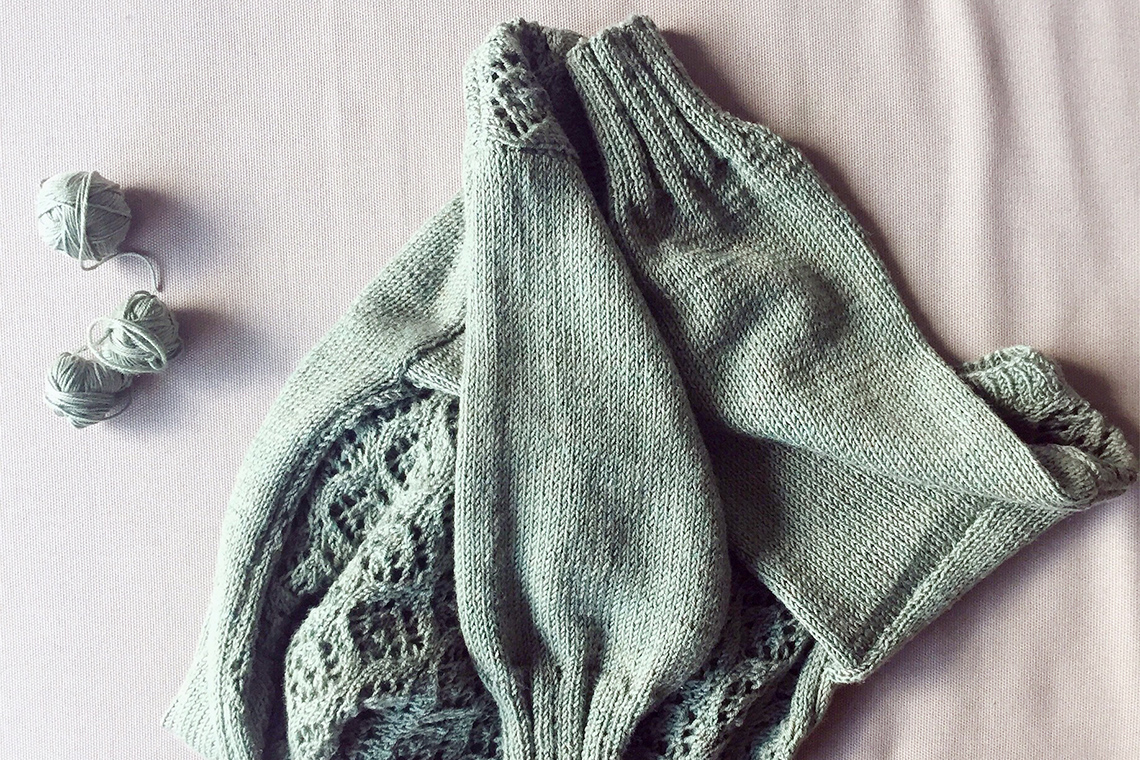 A hand-knit sweater