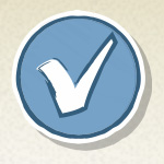An O K button with a checkmark inside a circle