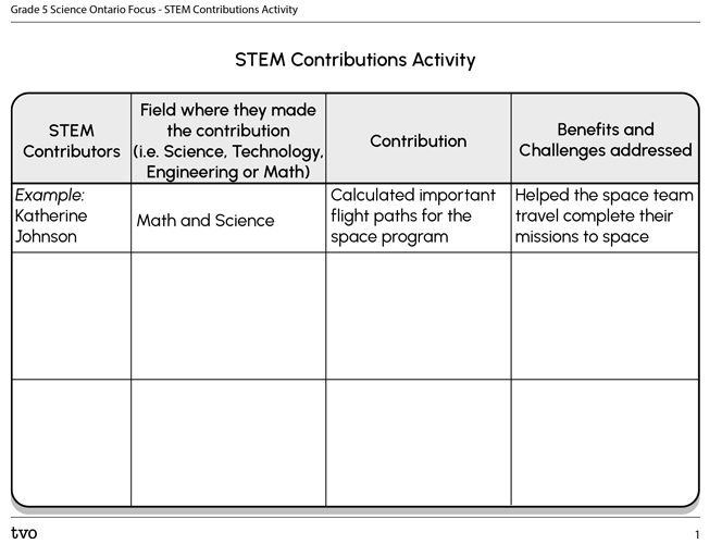 STEM Contributions Activity