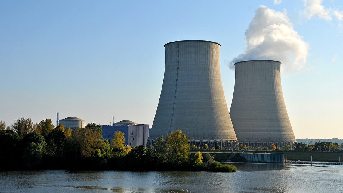 A nuclear power plant.