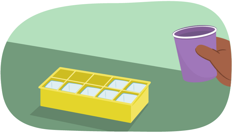 A person pouring water into an ice cube tray.