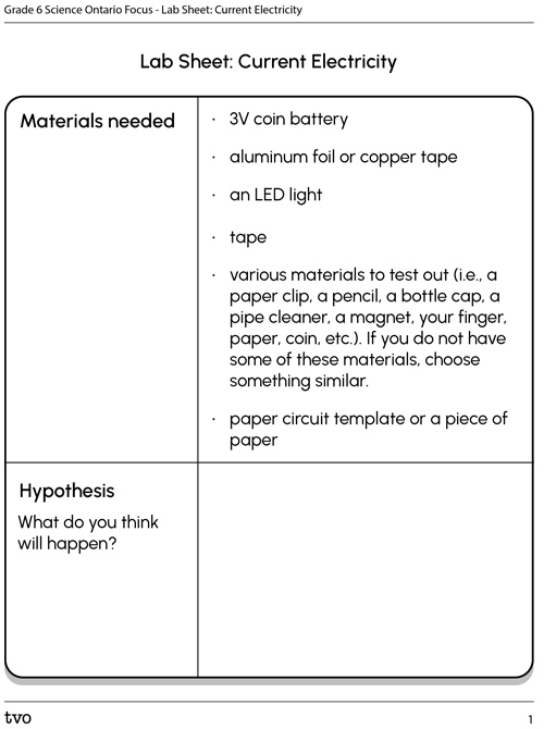Lab Sheet: Current Electricity