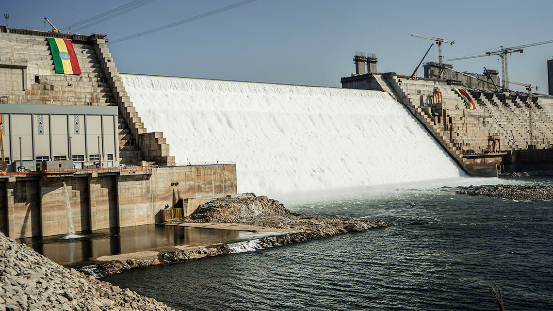 Hydroelectric dam in Ethiopia to generate electricity for local residents.