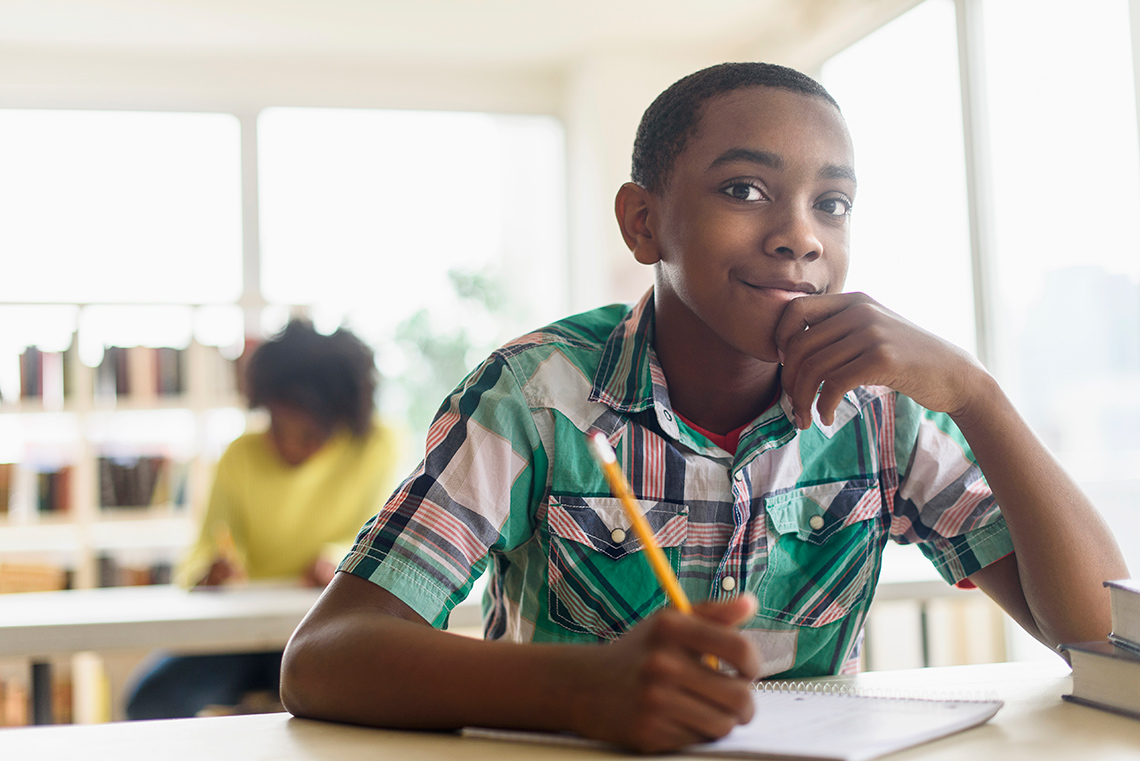A student thinking.