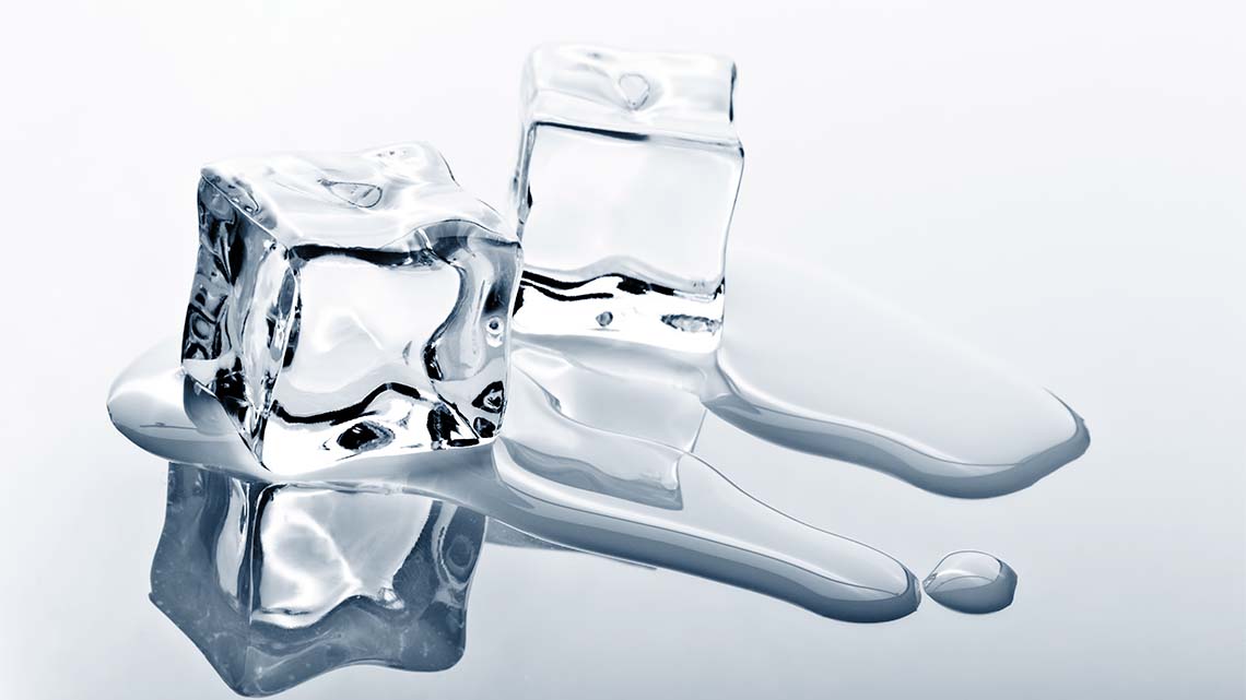 A block of ice is melting.